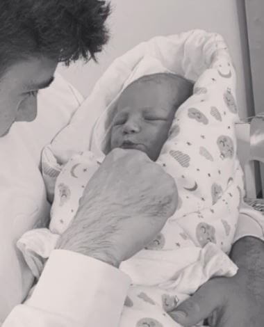 Hana Behounkova husband Patrik Schick with their daughter Victoria.